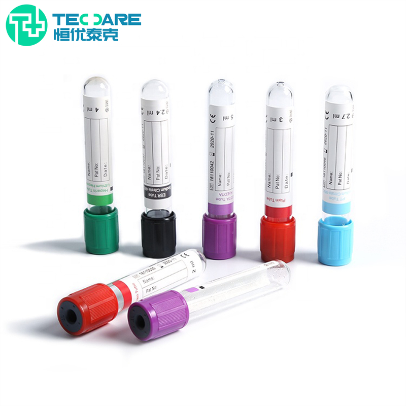 Disposable Medical Vacuum Pet Glass Blood Collecting Tube for Hospital Blood Collection