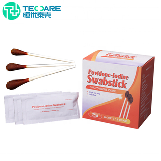 Disposable Medical Povidone-Iodine Swabsticks for Daily Disinfection